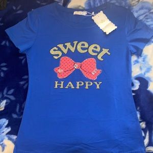 Blue Blinged Out T-Shirt! New! Very Good Condition!